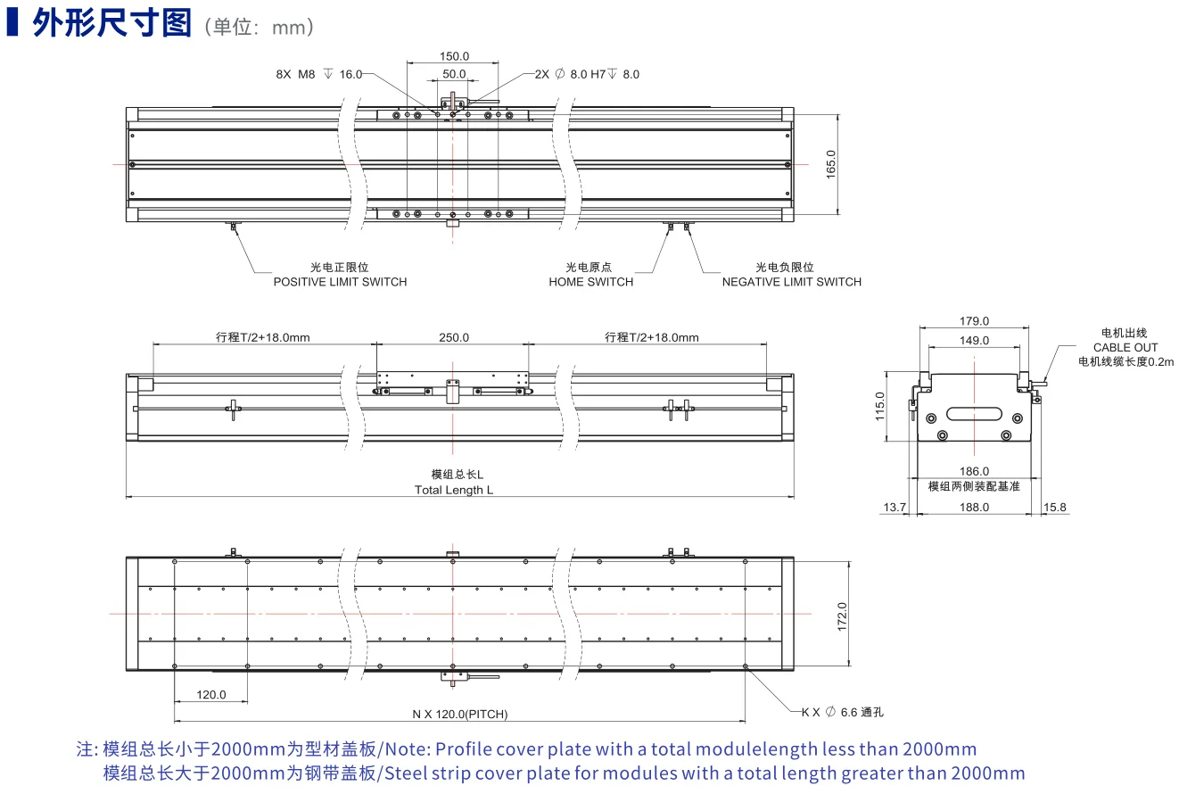 DEG18 导轨式重载型 尺寸图