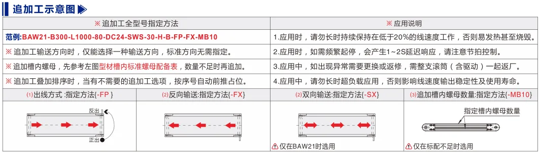 平皮带输送机｜导条导正｜三槽型材｜电动辊筒标准型(Ø50) 追加工