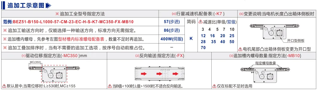 平皮带输送机｜弧面辊导正｜双槽型材｜中间驱动轻载型(Ø30) 追加工